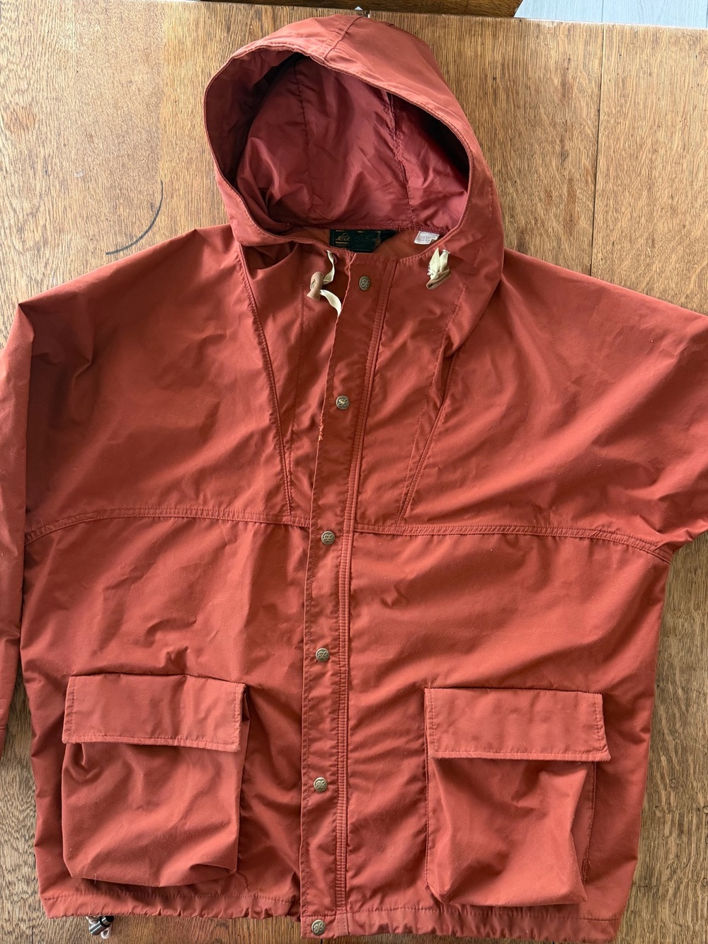 Vintage 70s Eddie Bauer Redwood Gore Tex Hooded Rust Rain Utility Jacket